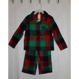 BRAND NEW NORTH POLE TODDLER 2-PIECE PLAID CHRISTMAS PAJAMA SET SIZE 4T